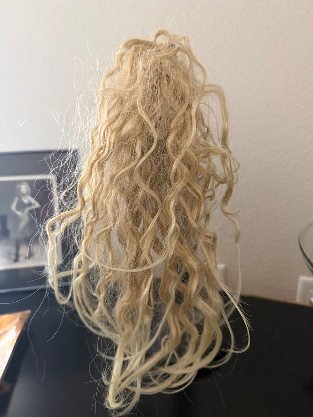 Blonde Curly Women's Hair Extension Piece